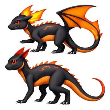 Salandit-Umbreon-Charmeleon-Fakémon-hybrid-creature (full body)  sticker