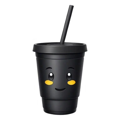 black plastic cup sticker