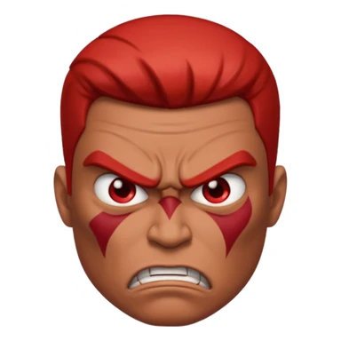 a man with many and angry face sticker