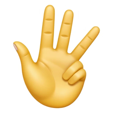 A 3D emoji in iOS emoji aesthetic style of a hand making a trigger-like gesture, with the index finger extended forward and the thumb raised upward, other fingers folded, clean white background, glossy and smooth Apple-style design

 sticker