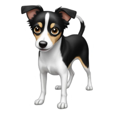 black and white long haired rat terrier sticker