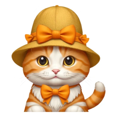 Cat With a Had anda a bow sticker