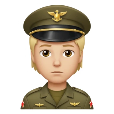 soldier with blonde hair no hats sticker