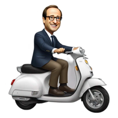 françois hollande sur un scooter sticker