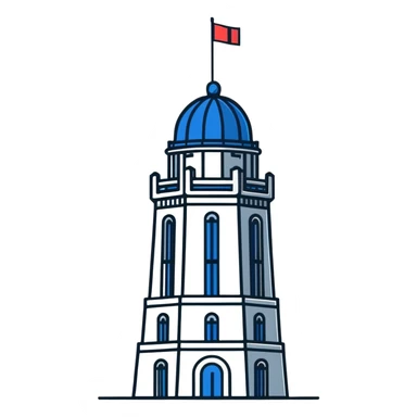 Oxford tower with silver bars, Babel novel reference sticker