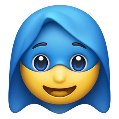 emoji cu un pupic albastru  sticker
