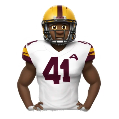 Arizona state university football white player number 4 sticker