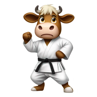 a karate cow sticker
