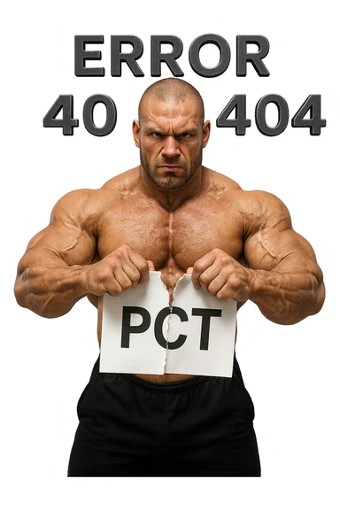 bodybuilder che strappa un foglio con la scritta "PCT" INTORNO A LUI FLUTTUANO LE PAROLE "ERROR 404", IPERREALISTICO 4K sticker