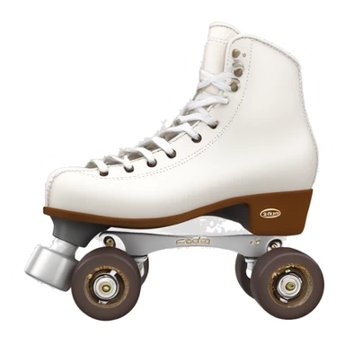 White artistic rollerskates from edea flamenco with brown toestop sticker