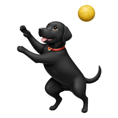 Black lab catching ball in the air  sticker
