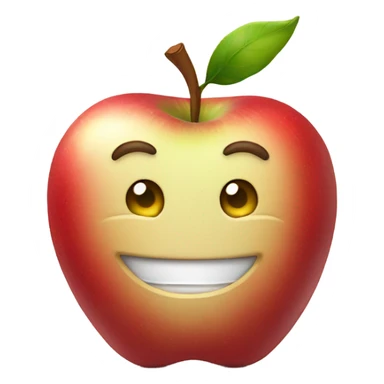 Apple with a smile sticker