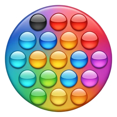 a colourful button not 3d or shading only 1 button no smiley face sticker