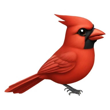 Cardinal flying with slug sticker