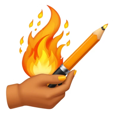 fire coming out of pen while writing sticker