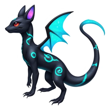 Neon Nebulae Salandit-Umbreon-Fakémon-hybrid-creature (full body)  sticker