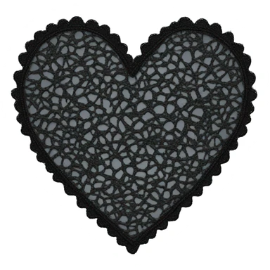 Black lace heart sticker