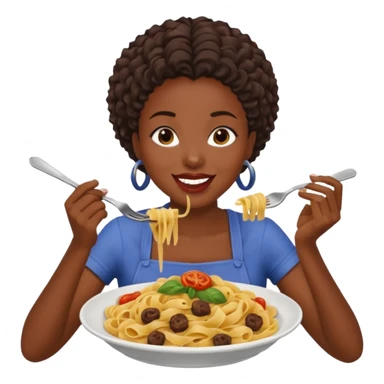 the black woman who eats pasta sticker