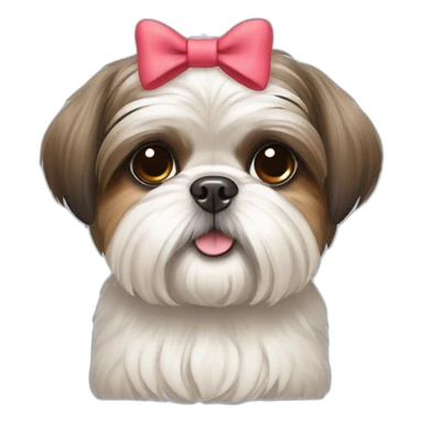 Dog Shih Tzu with a bow on his head full-body sticker
