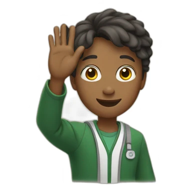 student raising hand sticker