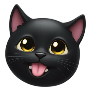 Cheeky Black cat sticking tongue sticker