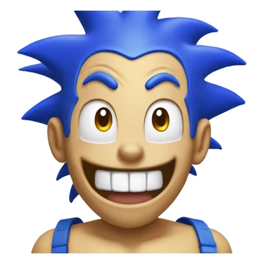 blue laughing hard sonic sticker