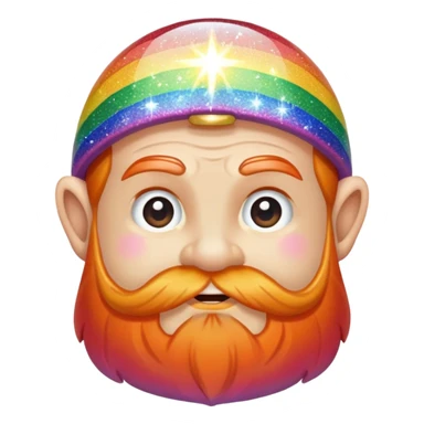 Dwarf pining rainbow and sparkles sticker