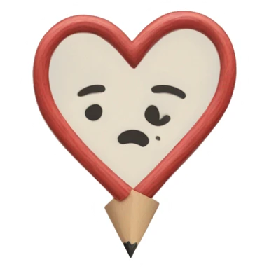 A heart sketched with a pencil and the heart drew in lines sticker
