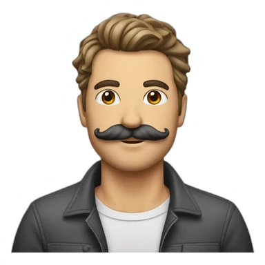 Homme au cheveux lisser sur le côté et avec une moustache carrée sticker