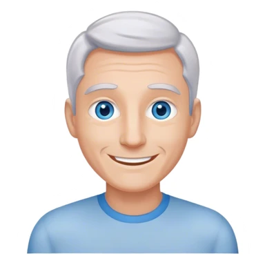 Smiling gray man blue eyes Without mustache sticker