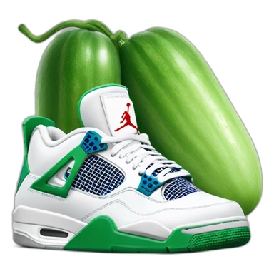 cucumber wearing air jordan 4 sneakers sticker