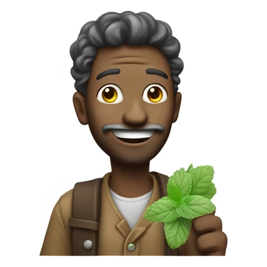 A hobo offering a mint sticker