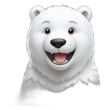 anime polar bear cub with smile sticker