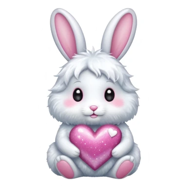 Fairy glitter bunny with heart sticker