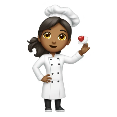 Girl throwing a kiss with chef outfit sticker