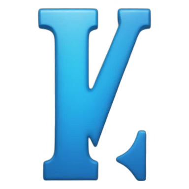 big blue W letter icon sticker