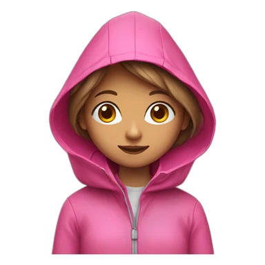 Girl with pink raincoat sticker