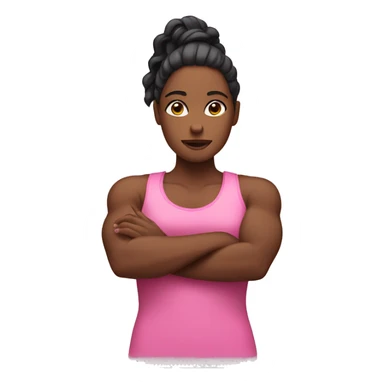 women in pink show biceps sticker