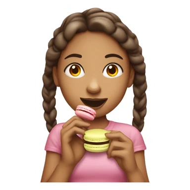 girl eating macaron sticker