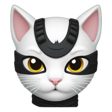 Ninja white cat katana sticker
