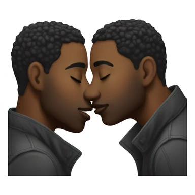 Black gay men kissing sticker