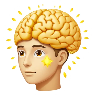 Person with Ideas coming out of big Yellow Brain sticker
