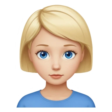 Mujer pelo rubio y muy corto ojos azules cara redonda sticker