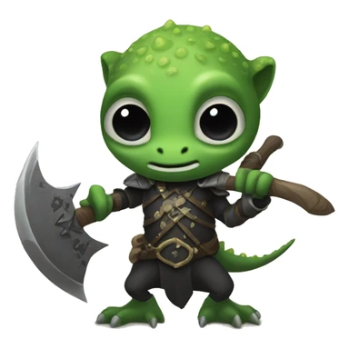 a gecko as an death knight with an twohanded axe sticker