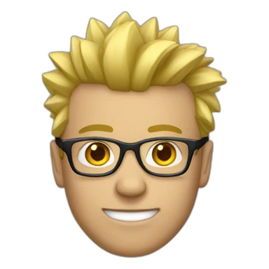 guy with glasses and blond mohawk sticker