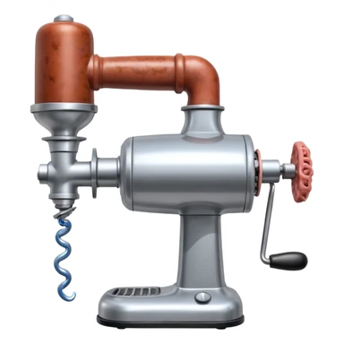 a robot that has a meat grinder for a head. 2 arms that stuff meat into the meat grinder and sausage links come out of the rear. The robot hovers sticker