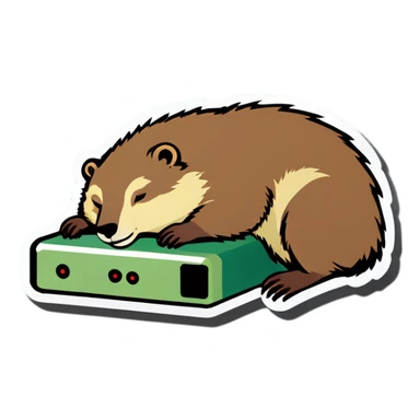 Marmot sleeping Sound alarm sticker