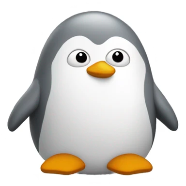 Pingouin gris et blanc avec un tout petit becs  sticker