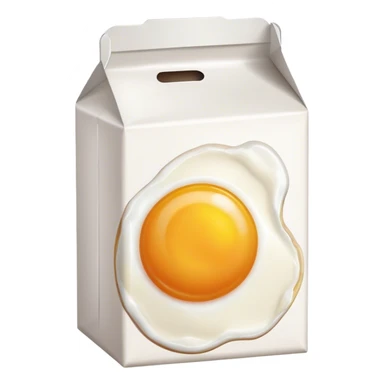 milk carton with egg picture sticker