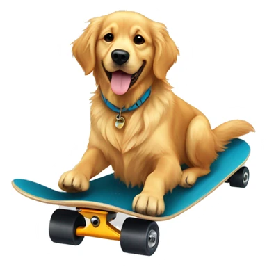 Golden retriever on a skateboard sticker